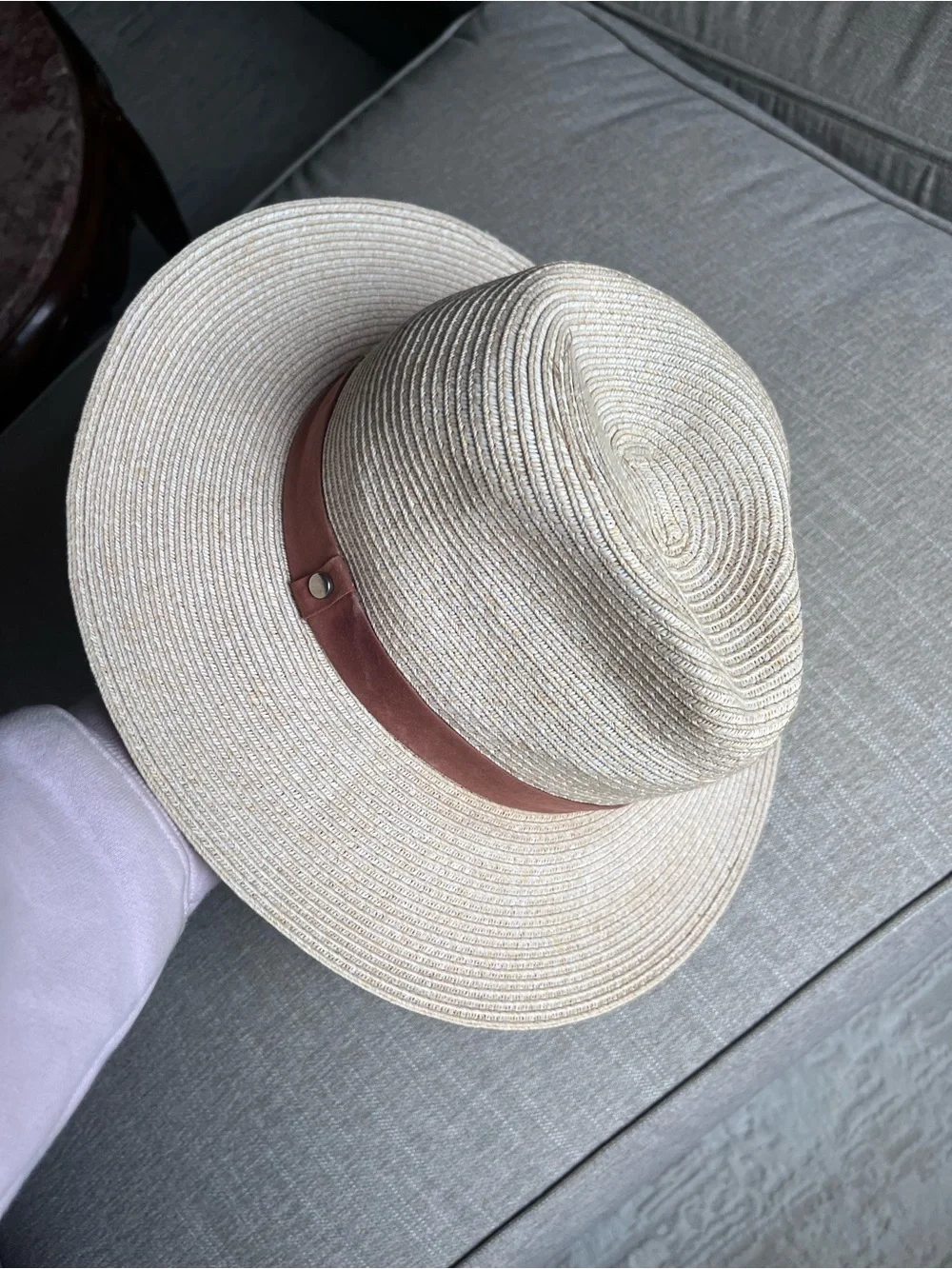 Nordstrom Wide Brim Straw Sun Hat with Brown Band